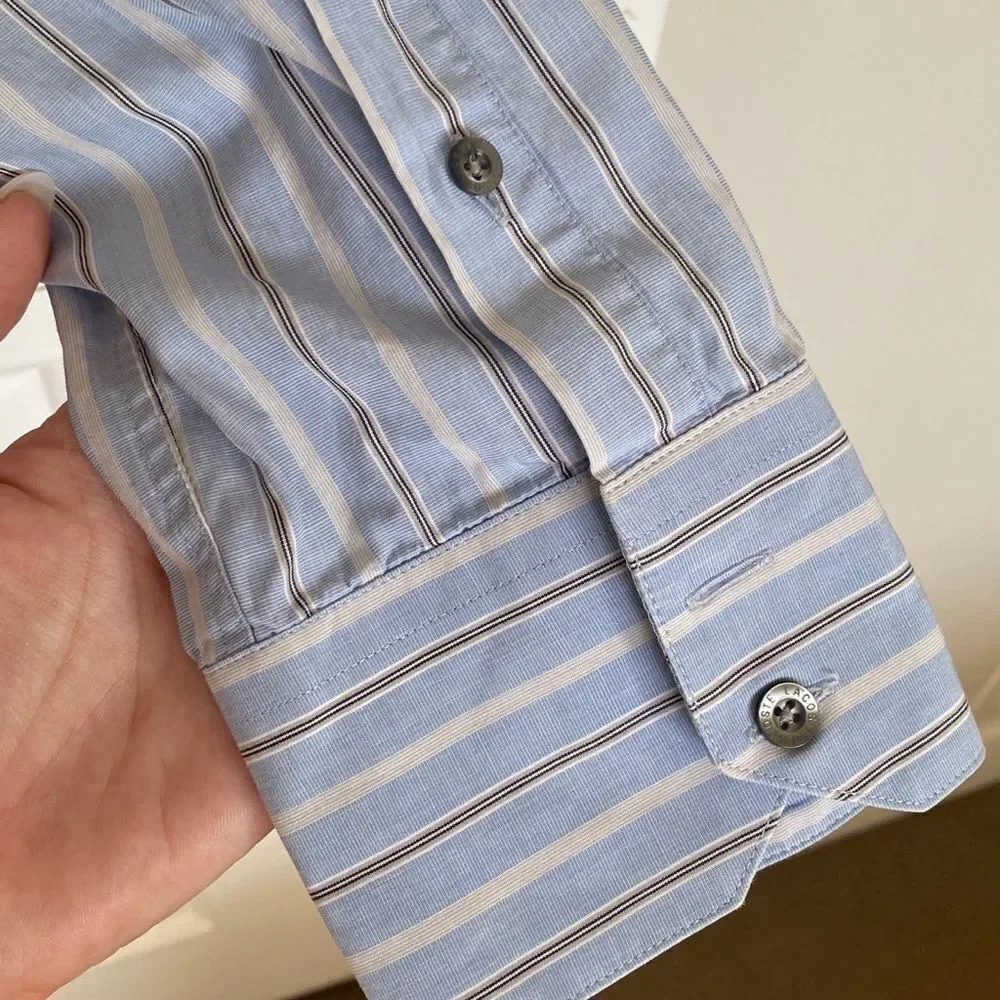 Lacoste Striped Men’s Button Down Dress Shirt - Picture 7 of 8